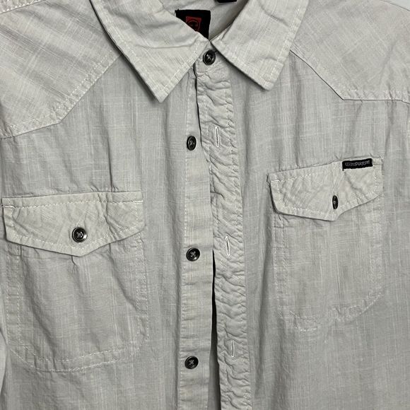 Ocean Current White Shirt Button Down Short Sleeve Mens Medium With Pockets NWOT - Picture 2 of 9